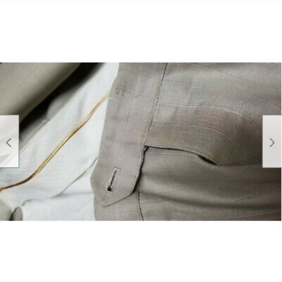 VANETTI Mens suit Khaki Tan Jacket Size 44L Dress pants Pleated 38L polyester - Picture 8 of 10
